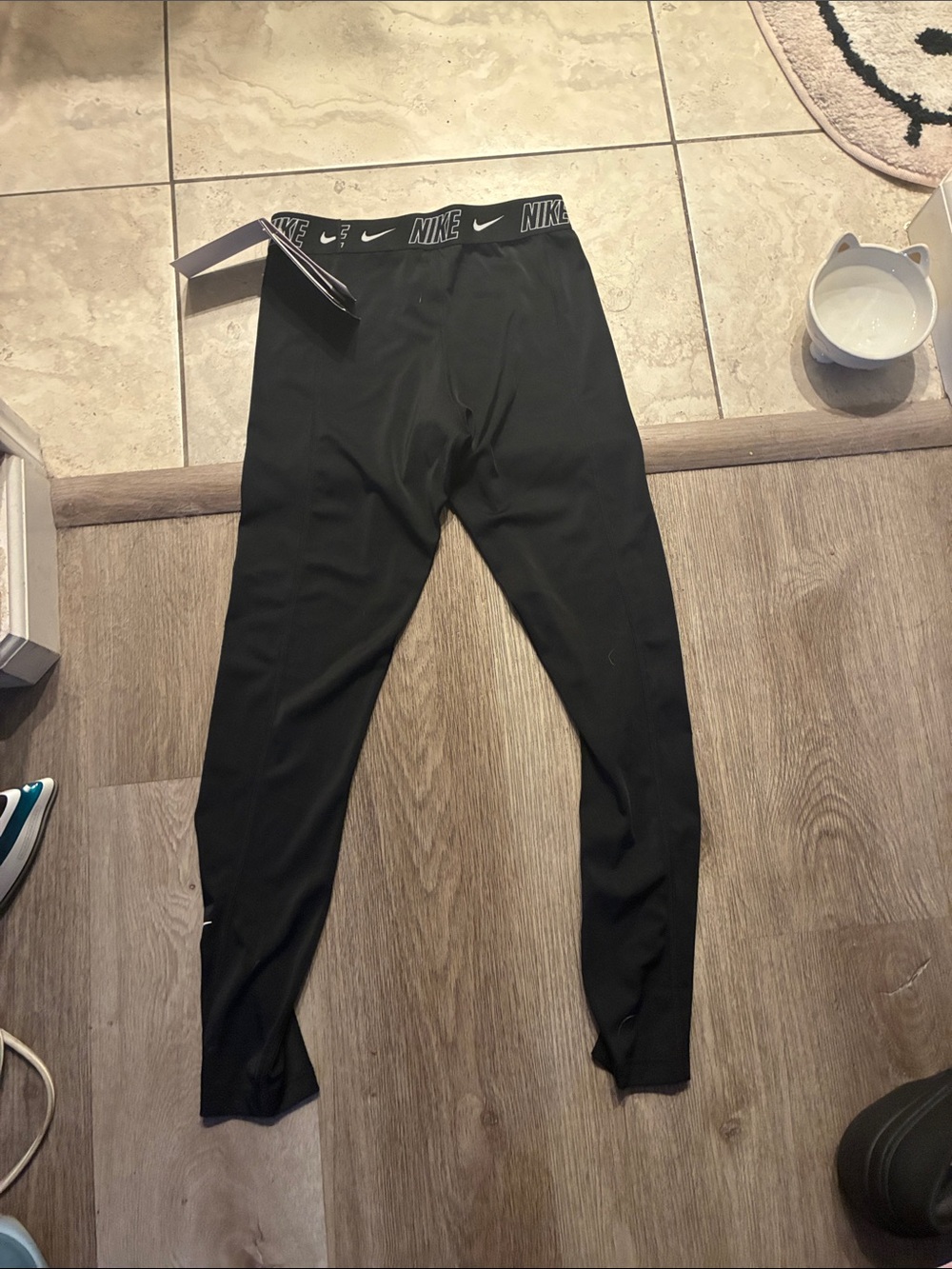 Nike Black Women's Performance Track Tights with Logo Waistband